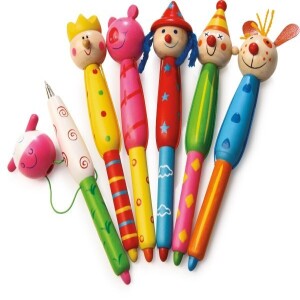 Artykuły szkolne - zestaw drewnianych długopisów dla dzieci (6 szt.) Small Foot 